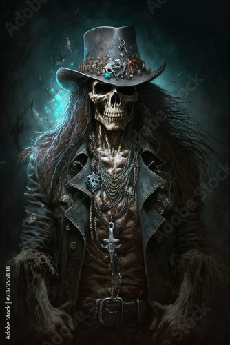 Classy Skeletons: Rocking Fedoras on a Sleek Black Background in HD Quality