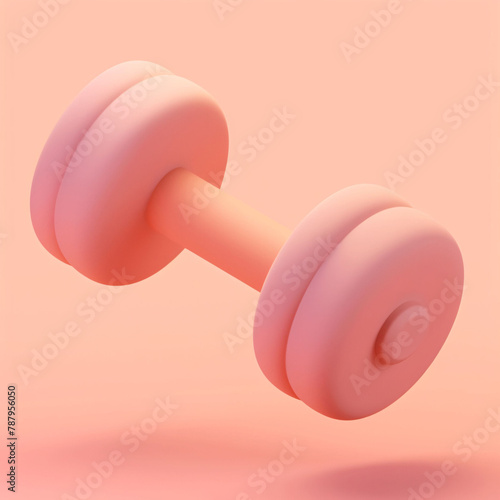 Sport dumbbell gym fitness, summer weight loss healthy lifestyle 3d rendering