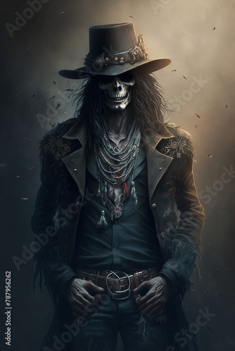 Classy Skeletons: Rocking Fedoras on a Sleek Black Background in HD Quality