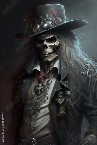 Classy Skeletons: Rocking Fedoras on a Sleek Black Background in HD Quality