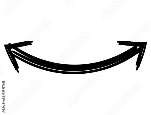 Hand drawn curved double arrow icon