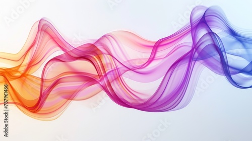 Gradient Trendy smoke waves colorful background wallpaper. 3D render creative smoke swoosh style soft lines.