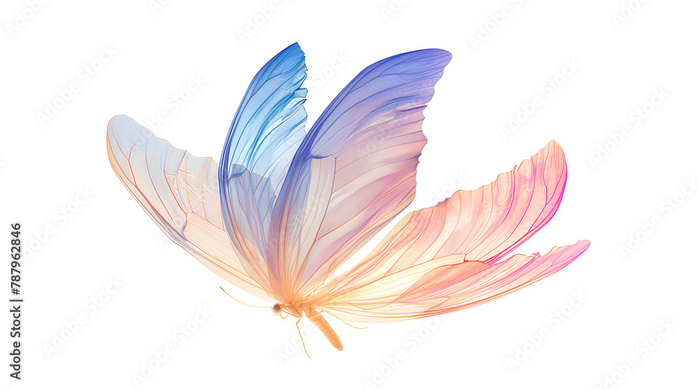 Naklejka premium Fairy wing petals isolated on a transparent background