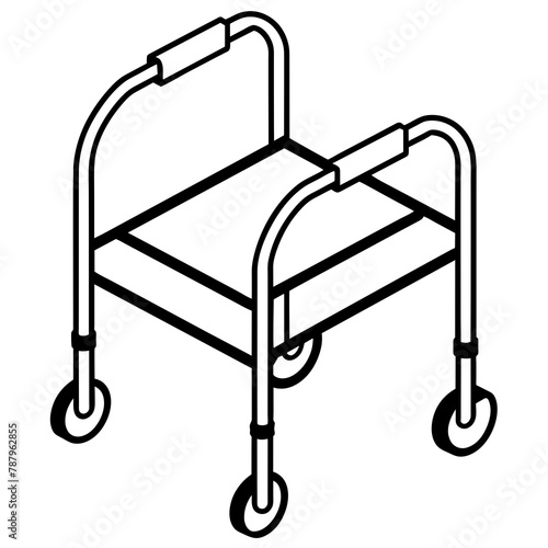 Medical walker isometric icon