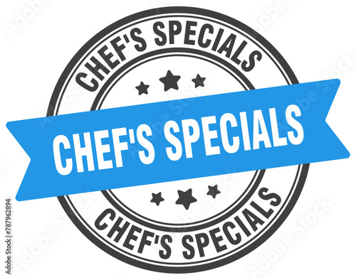 chef's specials stamp. chef's specials label on transparent background. round sign
