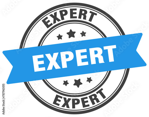 expert stamp. expert label on transparent background. round sign