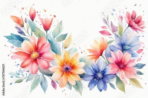 Vibrant watercolor-style image by a stock photographer, featuring a colorful flower against a clean white background. Artistic and detailed, perfect for various design needs.