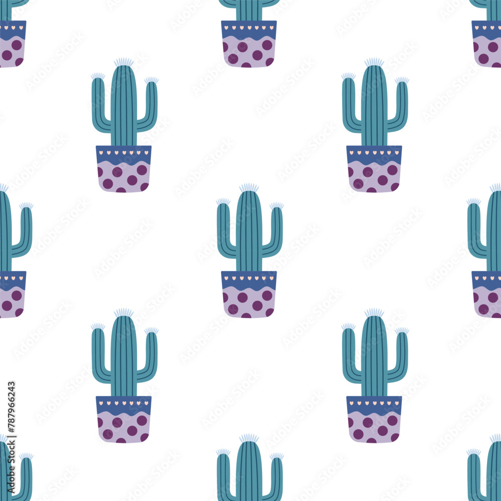 Cute cacti in boho style. Cactus seamless pattern. Trendy boho texture. Cacti fabric print design. Succulent textile. Flat design, doodle style, white background Cute cacti in boho style. Cactus seamless pattern. Trendy boho texture. Cacti fabric print design. Succulent textile. Flat design, doodle style, white background