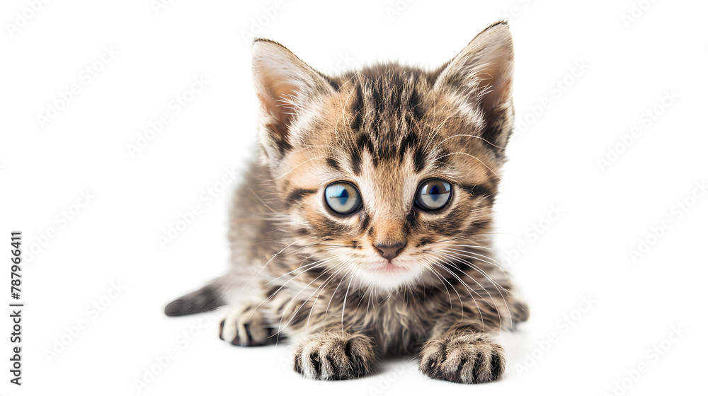 Portrait of a cat isolated on a transparent background