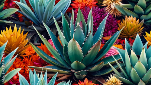 Close up of colorful Succulents And the shape of the beautiful leaves.Succulents beautiful pastel colors.