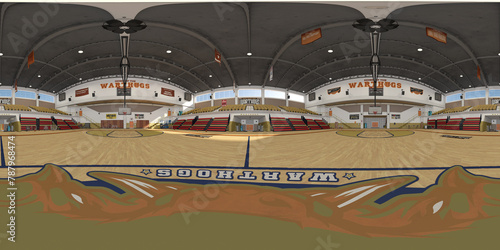 basketball hall (fantasy team warthog) empty 360° vr environment equirectangular © Mathias Weil