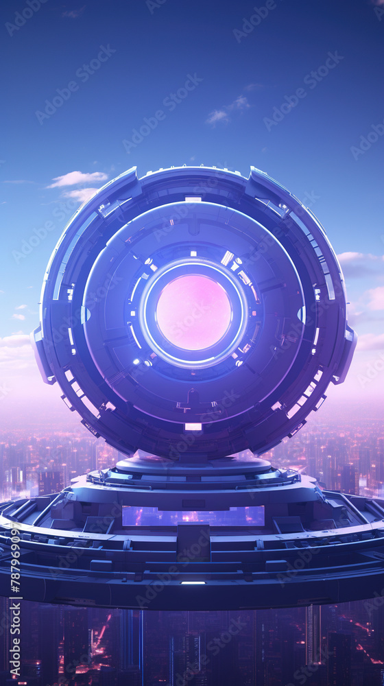 Obraz premium Creative illustrations generated by AI science fiction city