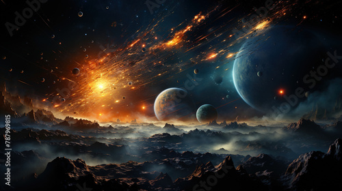 AI generated illustrations of science fiction in space