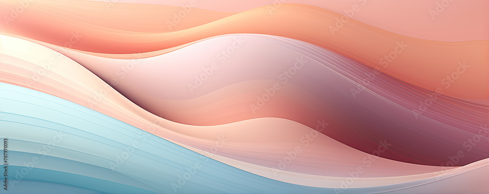 Soft pastel hues in undulating shapes create a serene and modern backdrop Ideal for design and digital art concepts. Soft pastel hues in undulating shapes create a serene and modern backdrop Ideal for design and digital art concepts.