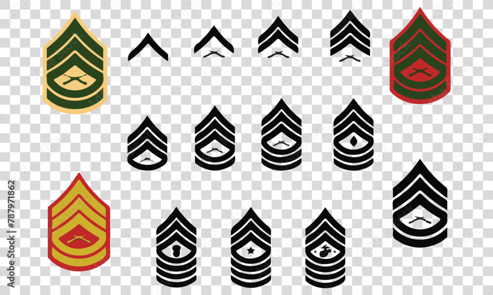 USMC Marine Corps Rank Insignia Chevrons vector file download | Any ...