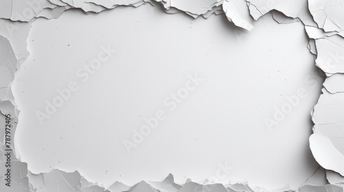 White torn paper on a gray background.
