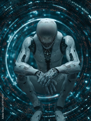 Advanced Humanoid Robot in Meditative Pose