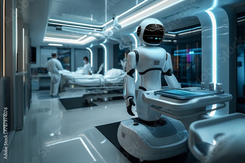 Robot Assistant in Modern Medical Facility
