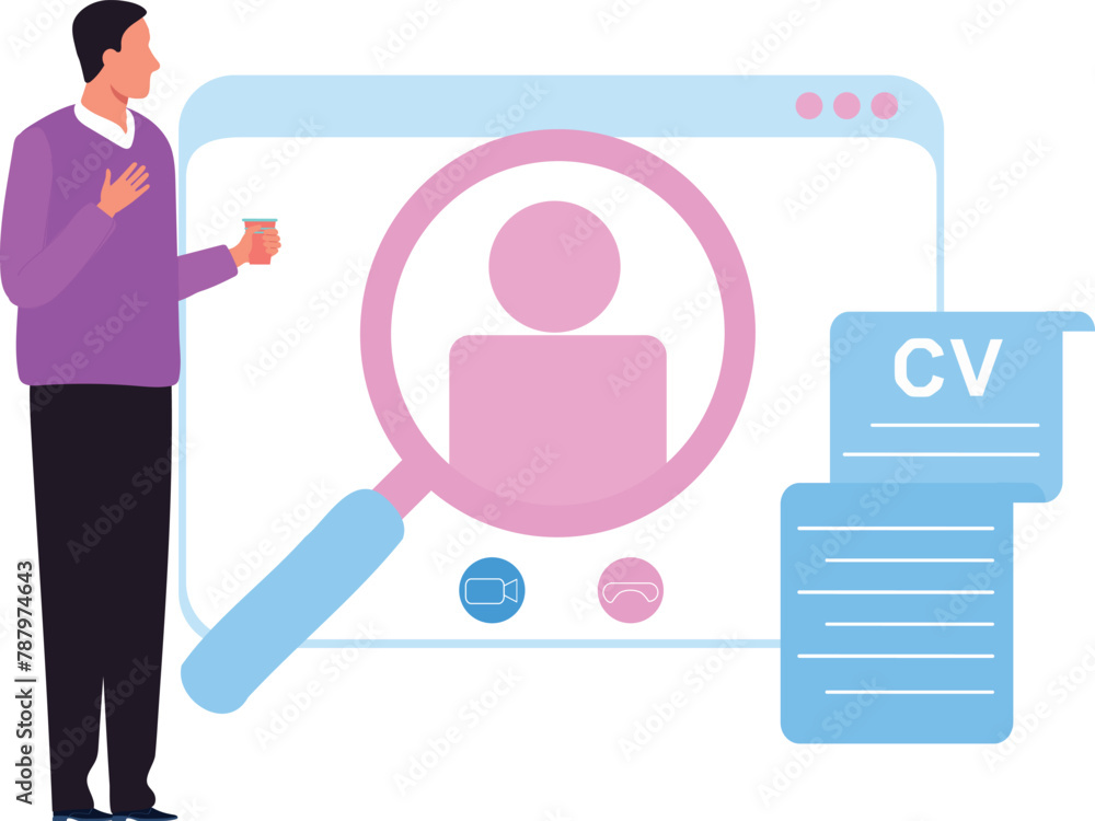 A boy is looking at a profile on a web page. A boy is looking at a profile on a web page.
