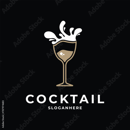 Cocktail drink logo design concept idea