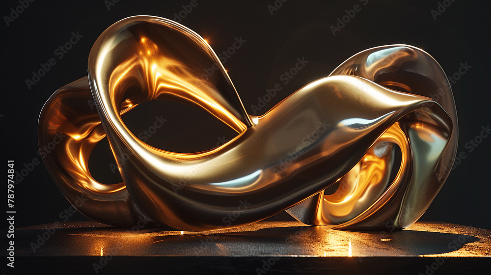 : Abstract forms morph and shift in a surreal 3D abstraction, creating a sense of constant flux and change