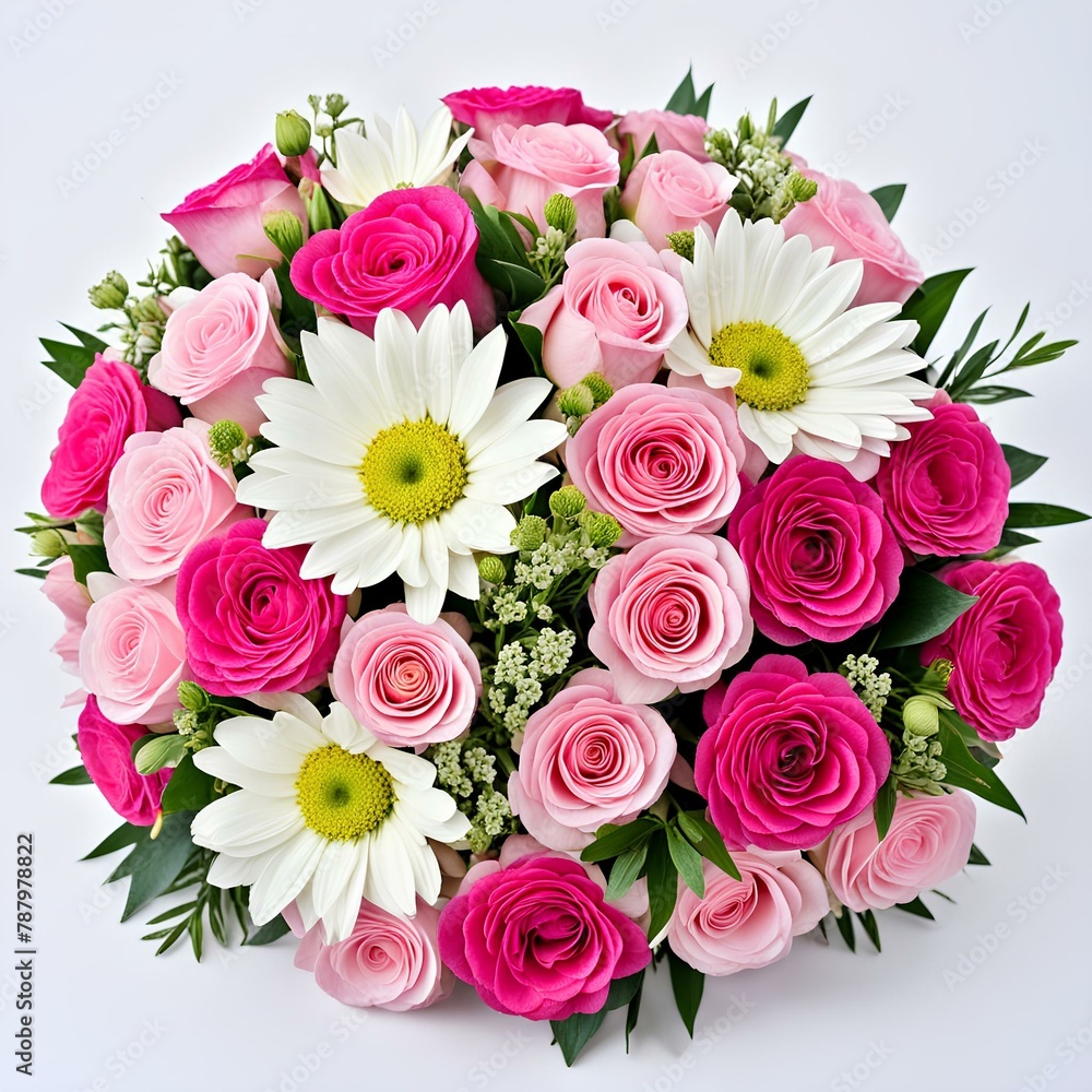 a beautiful flowers, bouquet in white background