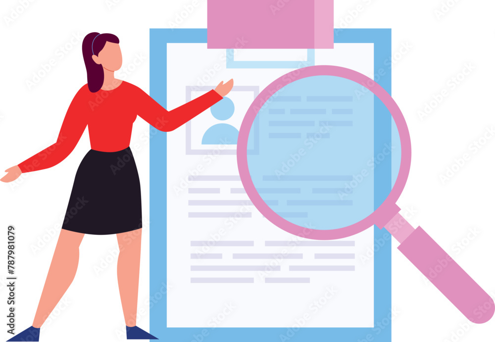 The girl is pointing at the clipboard. The girl is pointing at the clipboard.