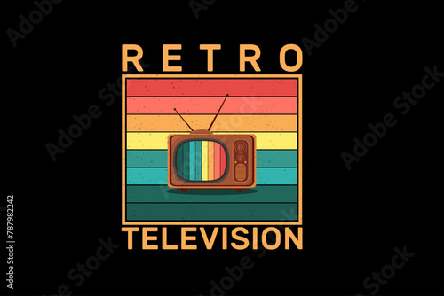 Retro Television Vintage Design Landscape