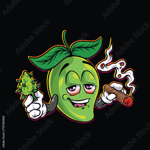 mascot weed cartoon character food letter ufo gas