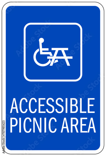 Picnic area sign accessible picnic area