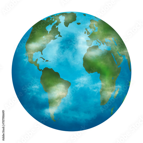 Digitally generated image of planet earth against a white background photo