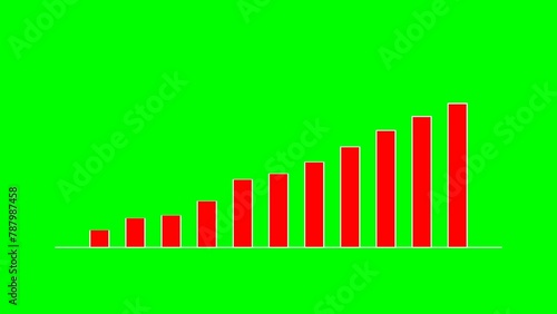 Red Line Graph on Green Background