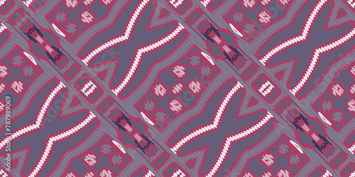 intricate geometric ethnic oriental ikat seamless pattern traditional textile design vector illustration