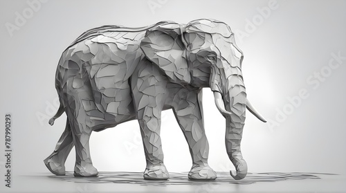Elephant artistic marble effect illustration sculpture picture. generative.ai