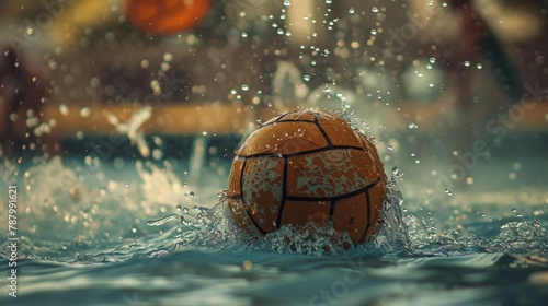 A soccer ball is being thrown into the water by a player, AI © starush
