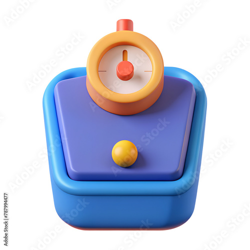 Weighing scale icon symbol on isolated background. exercise comparison weight fitness training, cartoon minimal cute smooth. 3d render illustration