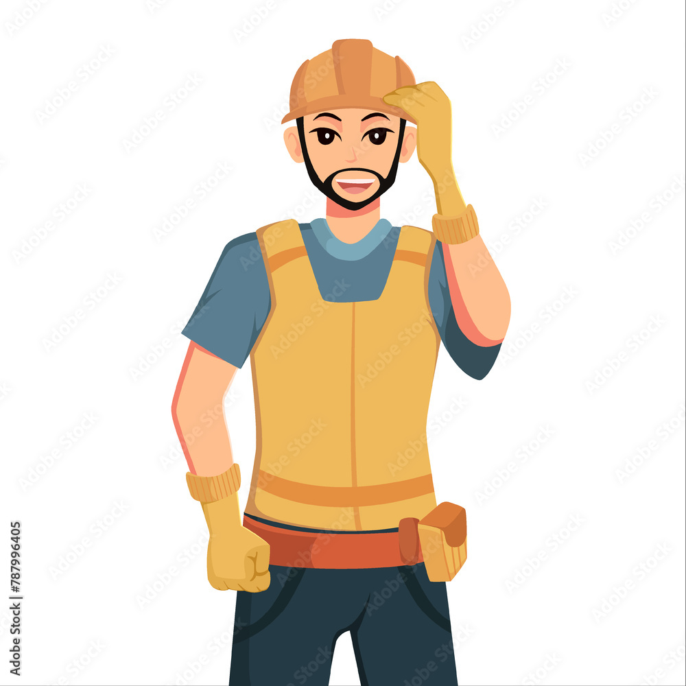 Builder Man Character Design Illustration Builder Man Character Design Illustration
