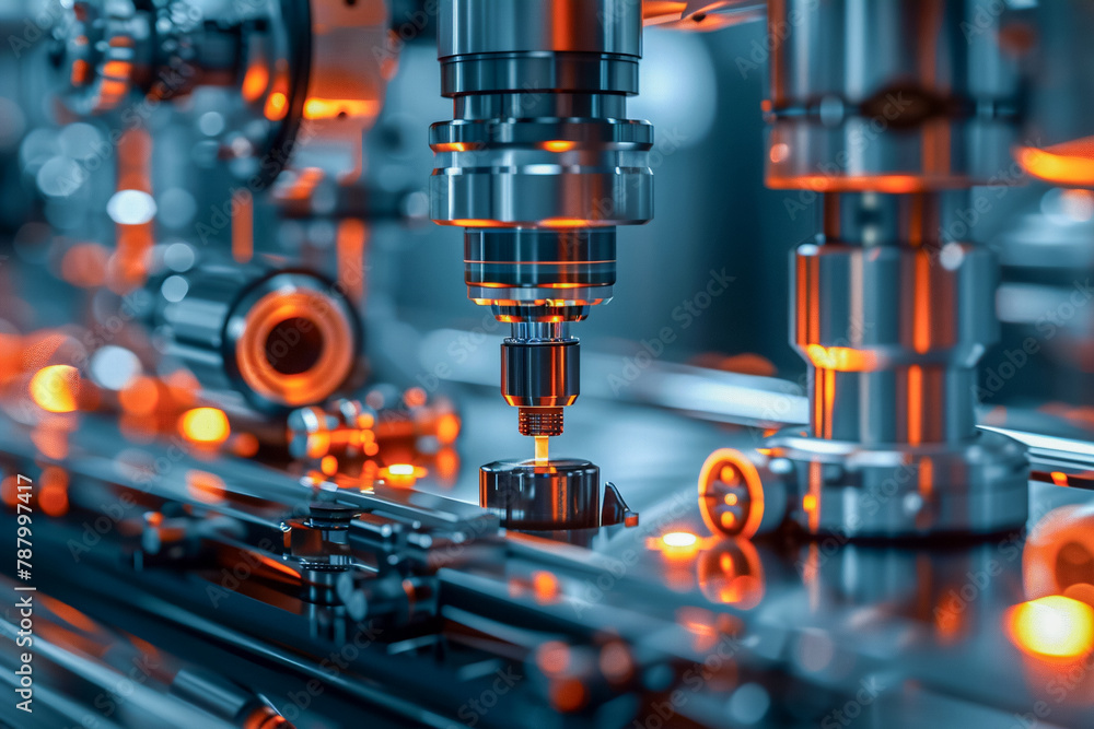 Robots in manufacturing, AI-driven manufacturing process, modern industrial setup, engineering excellence. Robots in manufacturing, AI-driven manufacturing process, modern industrial setup, engineering excellence.