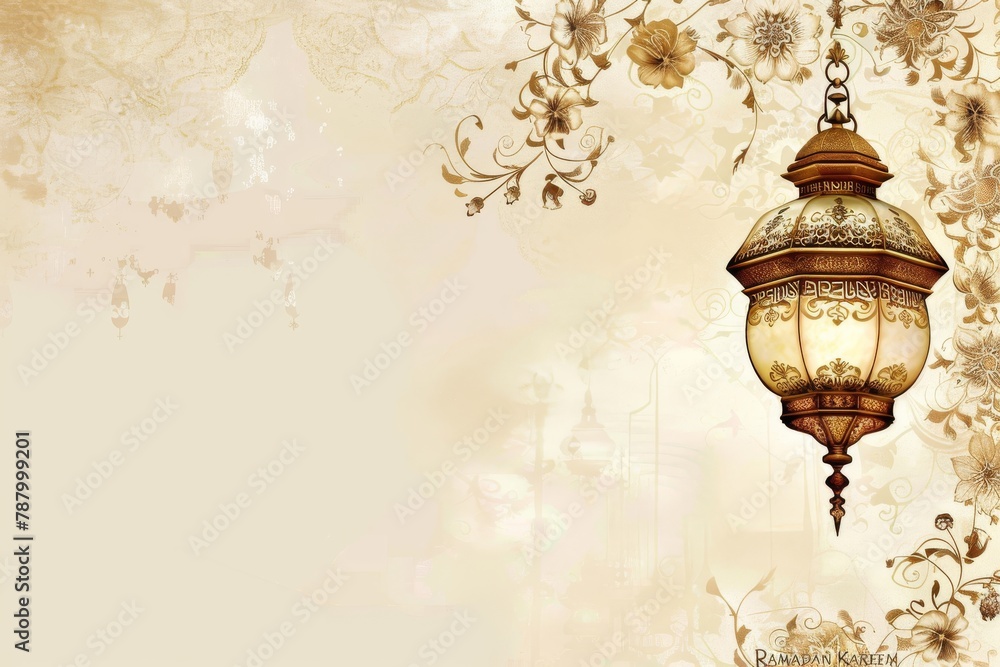 Fototapeta premium Designing Spiritual and Cultural Ramadan Celebrations: How to Incorporate Arabic Art, Festive Lights, and Religious Symbols