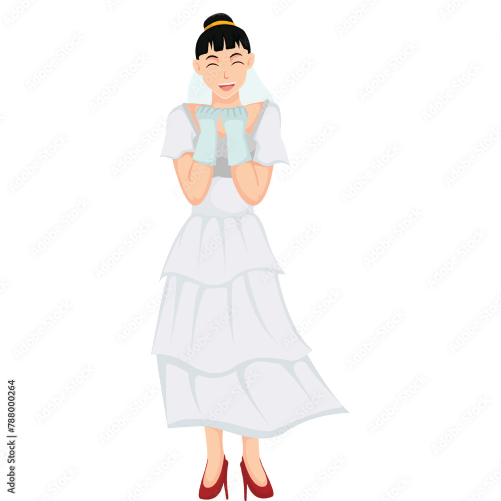 Bride Wedding Character Design Illustration Bride Wedding Character Design Illustration