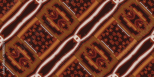 intricate geometric ethnic oriental ikat seamless pattern traditional textile design vector illustration