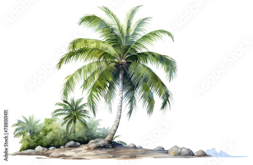 PNG  Painting of coconut tree nature outdoors plant