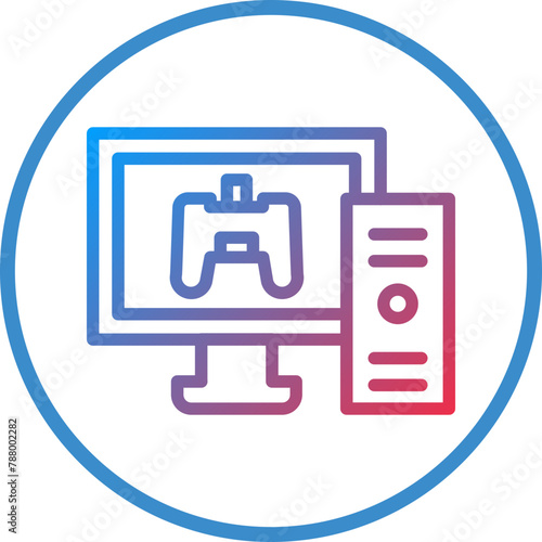 Vector Design Gaming Pc Icon Style