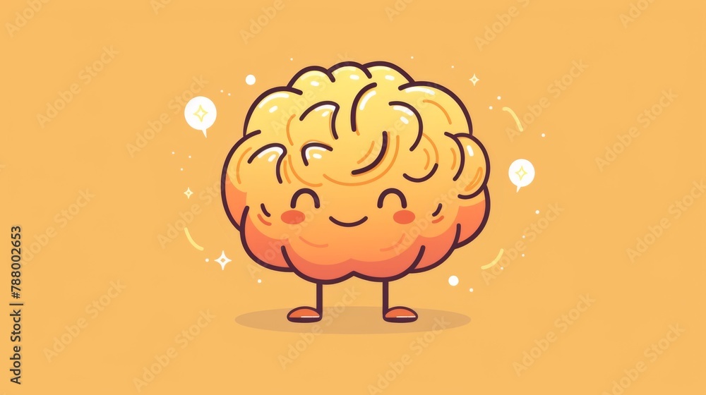 A cartoon brain with bubbles around it, AI A cartoon brain with bubbles around it, AI