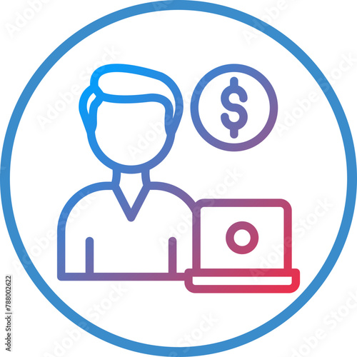 Vector Design Freelancer Male Icon Style