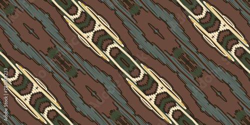 intricate geometric ethnic oriental ikat seamless pattern traditional textile design vector illustration