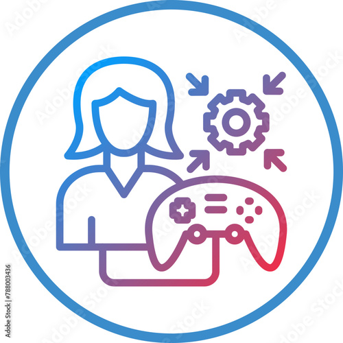 Vector Design Game Modder Female Icon Style