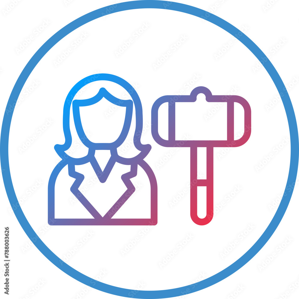 Vector Design Auctioneer Female Icon Style Vector Design Auctioneer Female Icon Style