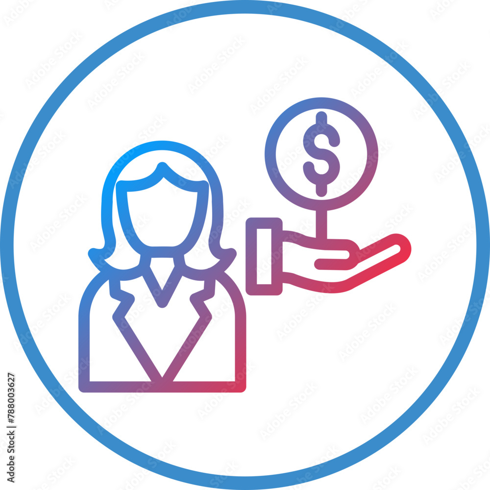 Vector Design Auction Guest Female Icon Style Vector Design Auction Guest Female Icon Style