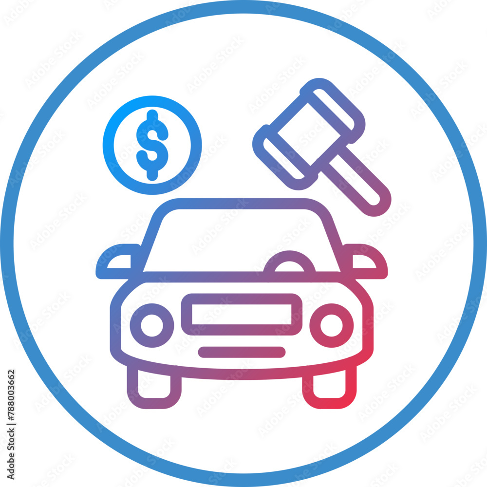 Vector Design Car Auction Icon Style Vector Design Car Auction Icon Style